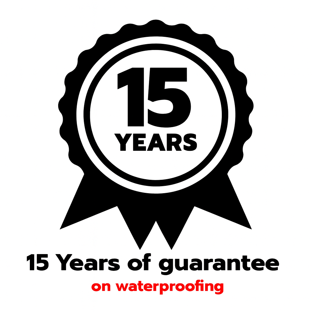 15 years waterproofing guarantee
